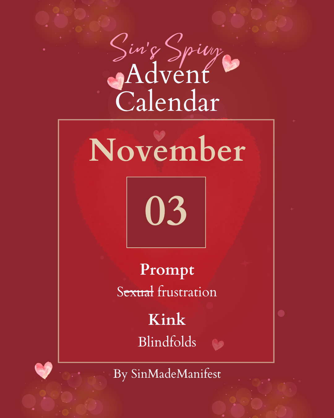 Sin's Spicy Advent Calendar — Week 1's prompts!
